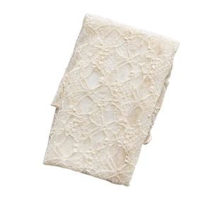 Beige floral lace mesh socks with vintage Japanese JK style for women in light cream