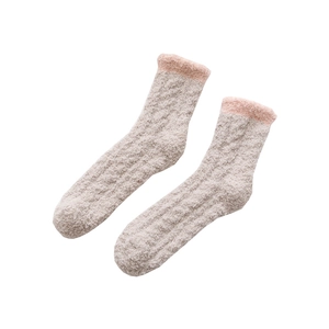 Calze spesse in pile corallo grigio e rosa per calore e comfort durante l'inverno