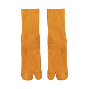 Calze tabi arancioni in cotone con design a maglia e alluce separato piatto