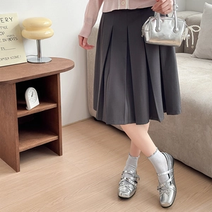Japanese sweet ruffle socks with heart hollow mesh paired with silver Mary Jane shoes