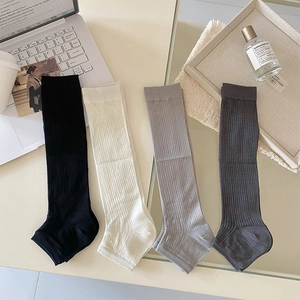 Women Leg Warmers Slouch Socks Ribbed Knit Solid Color Breathable Japanese Academy Style Versatile Accessories