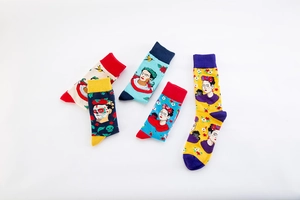 Detailed view of Frida Kahlo style artistic cotton crew socks with vibrant Mexican patterns