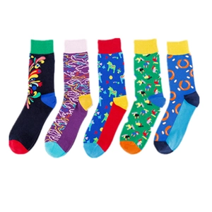 Chaussettes Équipage En Mélange De Coton À Motifs Originaux Colorés Pour Hommes Femmes Mode Streetwear Décontractée Respirant
