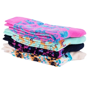 Lot de chaussettes colorées avec motifs d'algues abstraits en rose, menthe et bleu