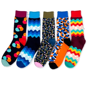 Fashion Crew Socks Cotton Blend Colorful Geometric Wavy Stripes Leopard Polka Dots Novelty Streetwear Unisex