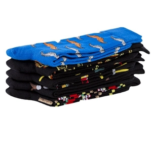 Artistic crew socks set with mustache pattern and colorful street style prints