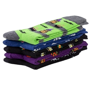 Halloween crew socks set with pumpkin owl and bat patterns on high quality cotton fabric