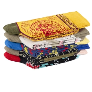 Five-pair set of cotton crew socks with traditional Chinese jacquard and cloud patterns