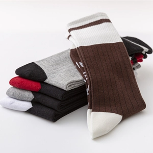 Lot de chaussettes de sport en coton coloré mi-hautes avec motif côtelé et texte