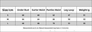 Guide des tailles pour ensemble de lingerie en dentelle avec mesures buste et culotte
