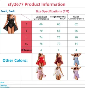 Tabella taglie per body in pizzo con misure sottoseno e vita per le taglie dalla S alla XL