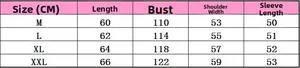 Size chart showing M to XXL measurements for frog print turtleneck sweatshirt