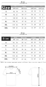 Detailed size chart for women's t-shirt from S to 3XL with measurements in cm and inches