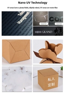 Macro detail of UV nano coating and marble pattern on kraft paper gift packaging boxes