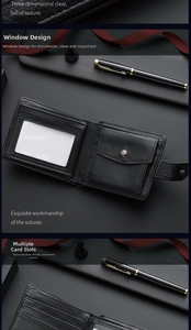 Detailansicht der Herrenbrieftasche mit Kartenfächern und Münzfach mit Druckknopf