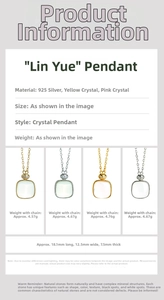 Detailed size specifications and material properties of square crystal 925 silver necklaces