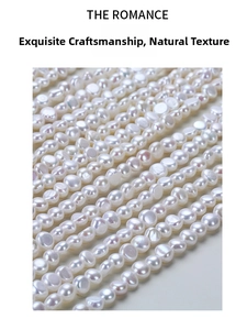 Macro detail of irregular baroque freshwater pearls with natural iridescent luster for DIY jewelry