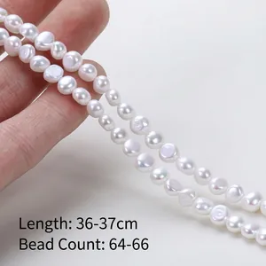 Natural freshwater baroque pearl necklace strand, 36-37cm length with 64-66 pieces