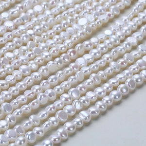 Irregular natural baroque freshwater pearl strands with strong iridescent metallic luster