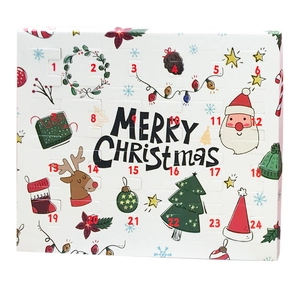 Christmas Advent Calendar 24-day countdown gift box with creative holiday illustrations