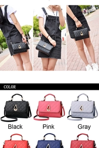Quilted crossbody bag collection showing elegant gold droplet clasp in multiple colors