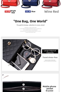 Quilted chain shoulder bag showing internal pockets for phone and documents