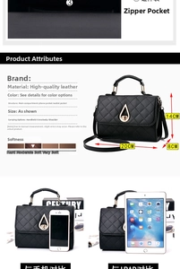Detail view of black quilted crossbody bag showing internal compartments and leather texture