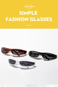 Retro small frame sunglasses in leopard print, black and white displayed on yellow background