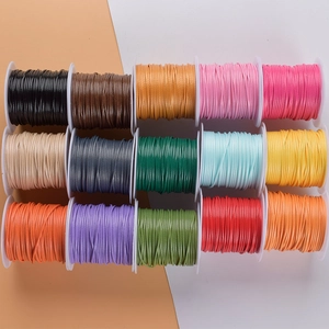 Set of 15 colorful 1.0mm polyester wax cords on spools for DIY jewelry making