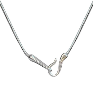 Elegant S925 sterling silver snake chain necklace with a unique hook clasp closure