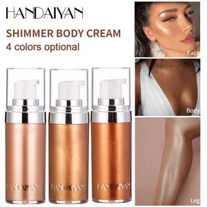 Shimmer body cream for face and body in three metallic tones for a glowing skin look