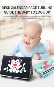 Baby tummy time activity book with high contrast patterns for sensory development