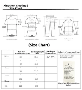 Detaillierte Größentabelle für schulterfreies Langarmshirt mit Stoffzusammensetzung