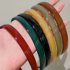 Lot de 6 serre-têtes antidérapants colorés en résine brillante avec dents pour femme