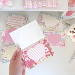 Cute cartoon cat sticky notes in soft pastel colors with diverse kitten illustrations