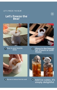 Step-by-step guide for using 3D bear ice mold with realistic fur texture detail