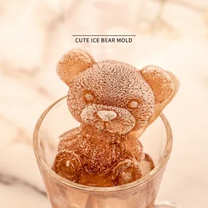 3D-Bären-Eisform aus Silikon für detaillierte Bären-Eiswürfel für Kaffee und Tee