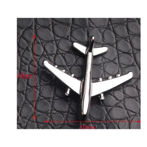 Polished silver airplane pendant necklace in 40mm size for hiphop and retro styles