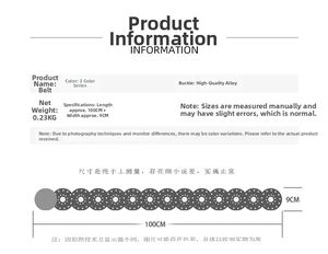 Detailed size specifications for hollow carved western belt, 100cm length and 9cm width