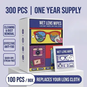 Anti-fog Lens Cleaning Wipes Individually Wrapped Portable Quick-dry For Glasses Camera Screen Non-woven Soft