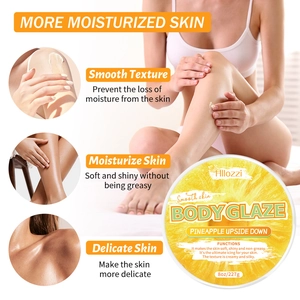 Macro detail of Pineapple Body Glaze cream texture and 8oz packaging for skin hydration