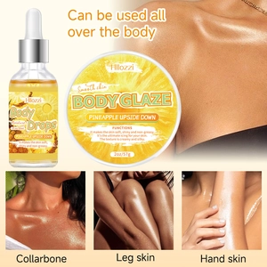 Macro view of Pineapple Upside Down Body Glaze showing luminous skin glow and texture