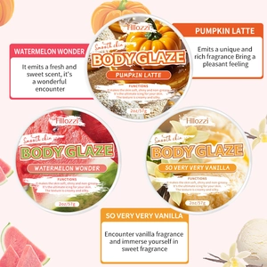 Body glaze set including pumpkin latte watermelon and vanilla moisturizing creams