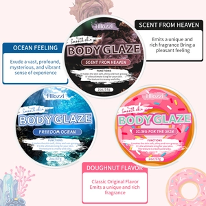 Three 2oz Body Glaze jars in Scent From Heaven, Freedom Ocean, and Doughnut scents