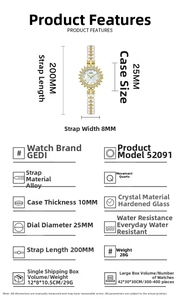 Detail view of quartz watch featuring pearl bracelet and sparkling rhinestone bezel