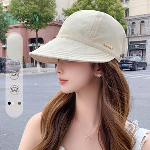 Waterproof wide brim knit hat for sun protection and warmth in beige color style