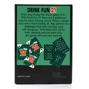 Detail view of Truth or Dare card game packaging back with game rules and card examples