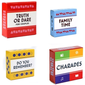 English Truth Or Dare card games set including Family Time and Charades themes