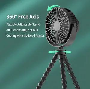 Portable Mini Octopus Fan Flexible Tripod USB Rechargeable Quiet Handheld Desktop Personal Fan For Stroller Camping Office