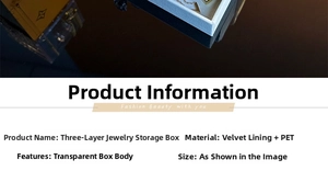 Three-layer acrylic jewelry box with velvet lining and clear dustproof drawers